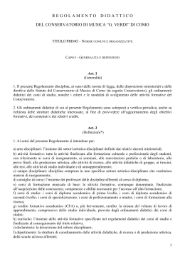 Regolamento didattico - Conservatorio di Como