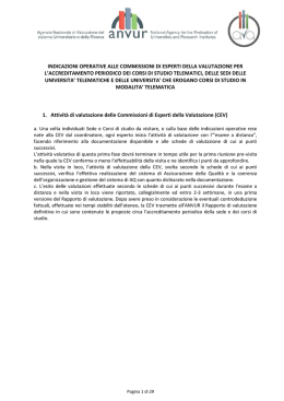 indicazioni operative alle commissioni di esperti della valutazione