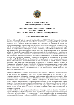 Manifesto degli Studi 2009-2010 - Università degli Studi di Messina
