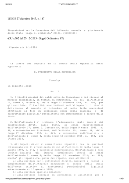 LEGGE 27 dicembre 2013, n. 147 (GU n.302 del 27-12-2013