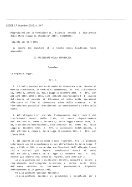 LEGGE 27 dicembre 2013, n. 147