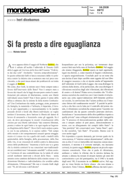 Si fa presto a dire eguaglianza