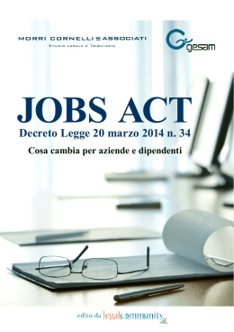 JOBS ACT - Morri Cornelli e Associati