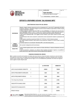 DEPOSITO A RISPARMIO GIOVANI &acute;SALVADANAIO MPS&micro;