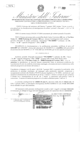 omologazione ministero dell`interno