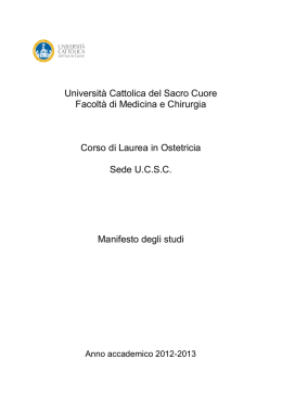 manifesto degli studi corso di laurea triennale in infermieristica