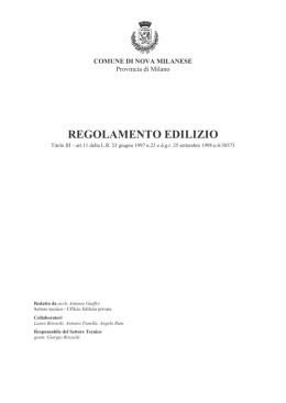 regolamento edilizio - Comune di Nova Milanese