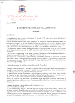 Istruzione sul Ministero Straordinario della
