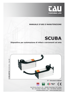MANUALE D`USO E MANUTENZIONE