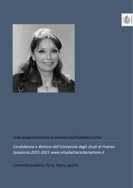 Linee programmatiche presentate da Elisabetta Cerbai