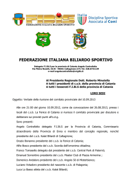 FIBIS Federazione Italiana Biliardo Sportivo