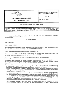 Servizio di Manutenzione Caldaia e relativi impianti c/o la sede dell