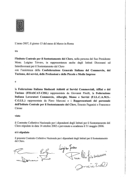 Sostentamento Clero CCNL