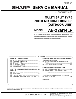 SERVICE MANUAL AE-X2M14LR - RB Climatizzatori Sharp Milano