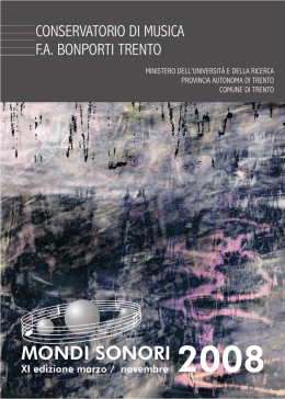Mondi Sonori 2008 - Conservatorio di Musica FA Bonporti