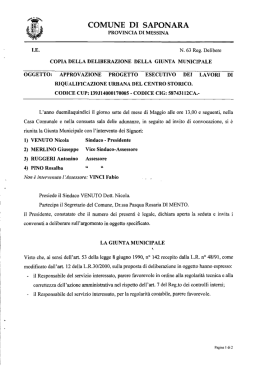 Delibera G.M. n° 63 del 07/05/2015