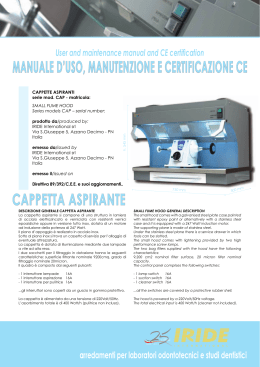 manuale d`uso, manutenzione e certificazione