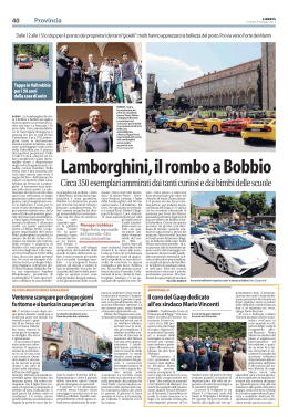 Lamborghini,il rombo a Bobbio