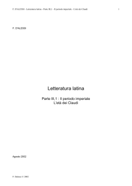 Letteratura latina - FDA Didattica per le materie letterarie
