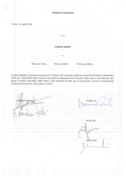 VERBALE DI ACCORDO Rena, 14 luglio 2014 tra