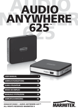 Marmitek Audio Anywhere 625 userguide