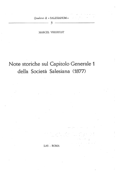 Note storiche sul Capitolo Generale 1 della So~ciet&agrave; Salesiana (1877)