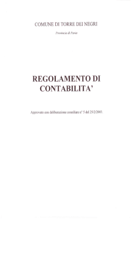 Regolamento CONTABILITA - Sito Ufficiale del Comune di Torre De