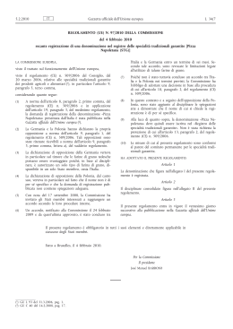 Regolamento (UE) n. 97/2010 della Commissione, del 4 febbraio