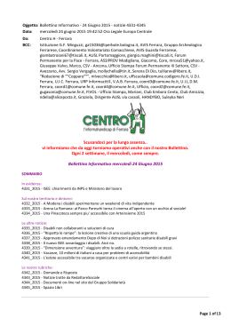 Bollettino Informativo 24 Giugno 2015 - Centro H