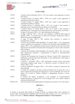 Decreto Rettorale - Ordine Professionale degli Assistenti Sociali