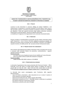 Bando BONUS TRASPORTI ANNO 2011