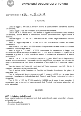 Decreto indizione elezioni studenti - 2009