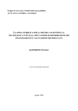la spesa pubblica per la ricerca scientifica e