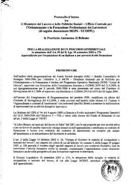 il Ministero del Lavoro e delle Politiche Sociali - Ufficio