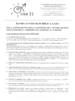 bando avviso di pubblica gara
