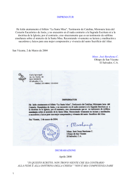 La Santa Messa Testimonianza di Catalina