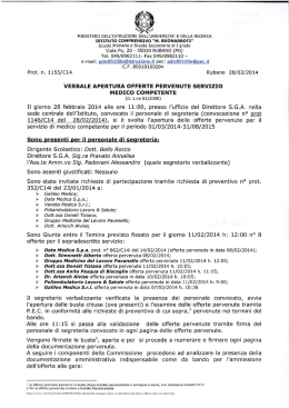 Verbale apertura offerte servizio Medico Competente