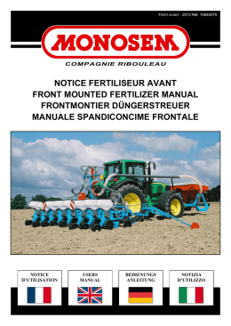 notice fertiliseur avant front mounted fertilizer manual