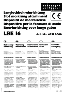 Scheppach &ndash; PRIMA HM1 &ndash; Langlochbohr-Einr. LBE 16