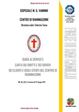 Guida ai servizi Centro di rianimazione