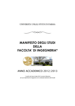 Manifesto degli Studi della Facolt&agrave; - Ingegneria