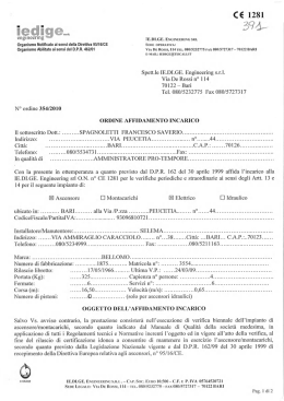 Organismo Notiﬁcato ai sensi della Direttiva 951161CE