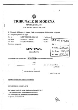 tribunale di modena - Studio Legale Avv. Enrico Pasquinelli