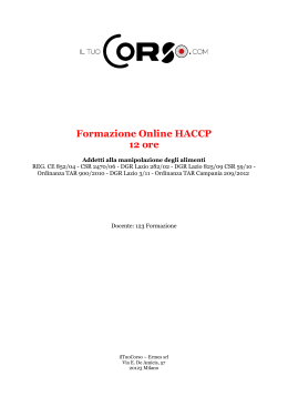 Formazione Online HACCP 12 ore