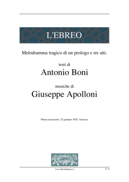 L`EBREO Antonio Boni Giuseppe Apolloni
