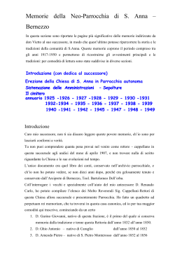 Memorie di S.Anna - Parrocchia Bernezzo