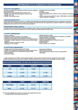 informazioni utili e condizioni di partecipazione