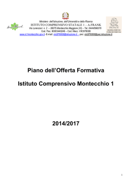 Piano dell`Offerta Formativa Istituto Comprensivo Montecchio 1 2014