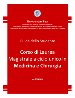 Guida dello studente 2013-2014 - Medicina e Chirurgia