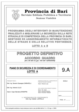 TAV 09.A - Piano di sicurezza e di coordinamento Lotto A